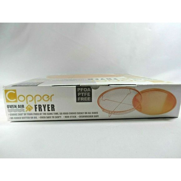 Copper Oven Air Fryer Non-Stick Circular Baking Sheet Crisper Cooking Tray 2-Pc - Picture 3 of 3